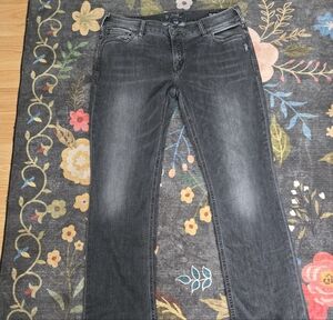 46.) Silver Jeans Women's Straight Leg Jeans in Charcoal Wash